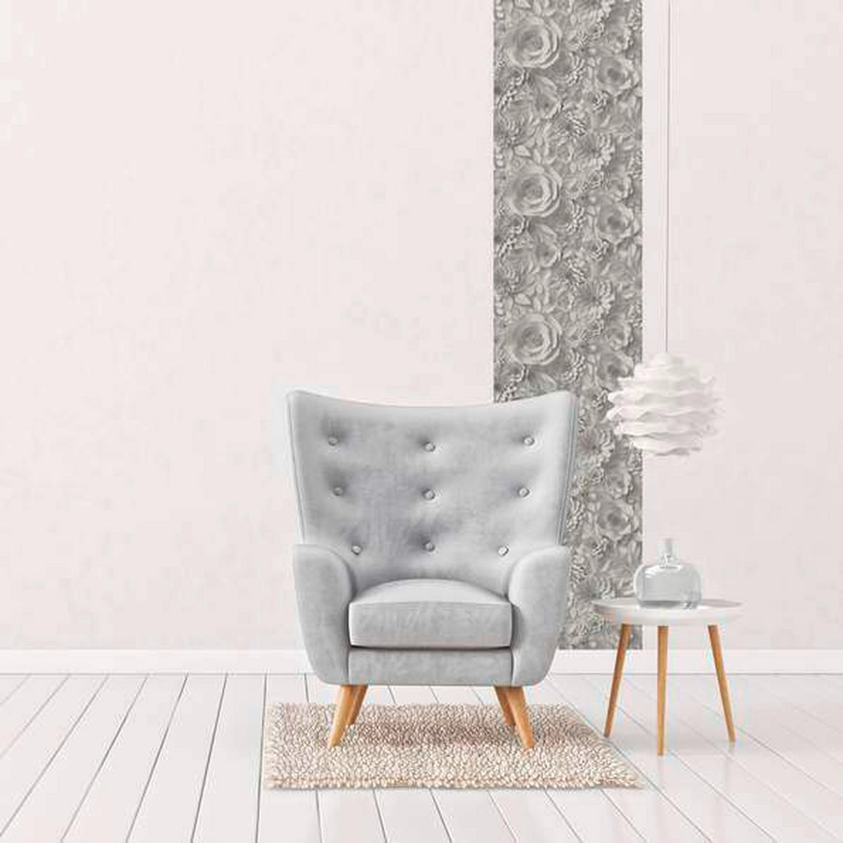 FOTOTAPETE  - Hellgrau, ROMANTIK / LANDHAUS, Textil (52/250cm)