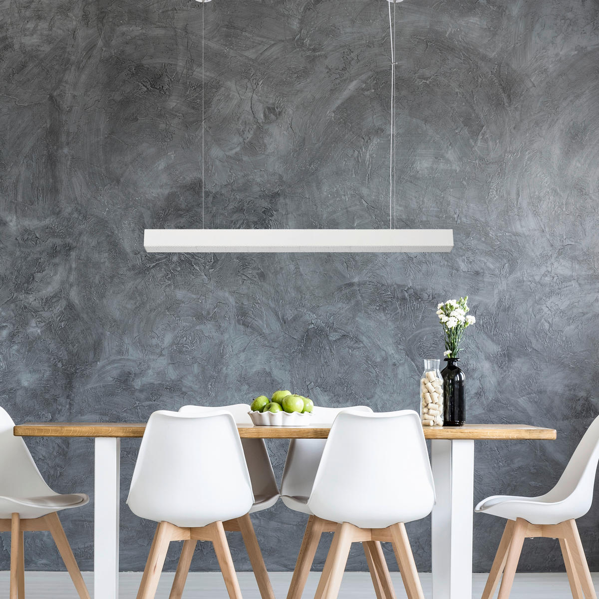 LED-HÄNGELEUCHTE Mira 120/120/6 cm  - Weiß, Design, Metall (120/120/6cm)