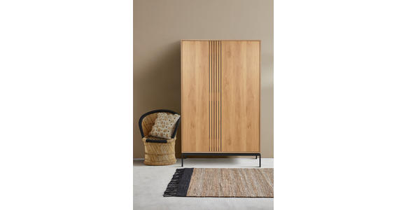 HOCHZEITSSCHRANK  in Naturfarben, Schwarz  - Schwarz/Naturfarben, Design, Holzwerkstoff (110/180/40cm) - Xora