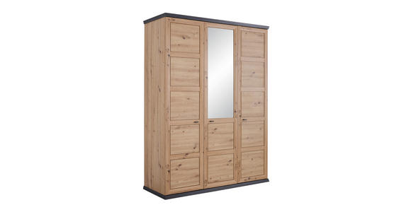 DREHTÜRENSCHRANK in Dunkelgrau, Eiche Artisan - Dunkelgrau/Eiche Artisan, ROMANTIK / LANDHAUS, Glas/Holzwerkstoff (154/209/60cm) - Hom`in