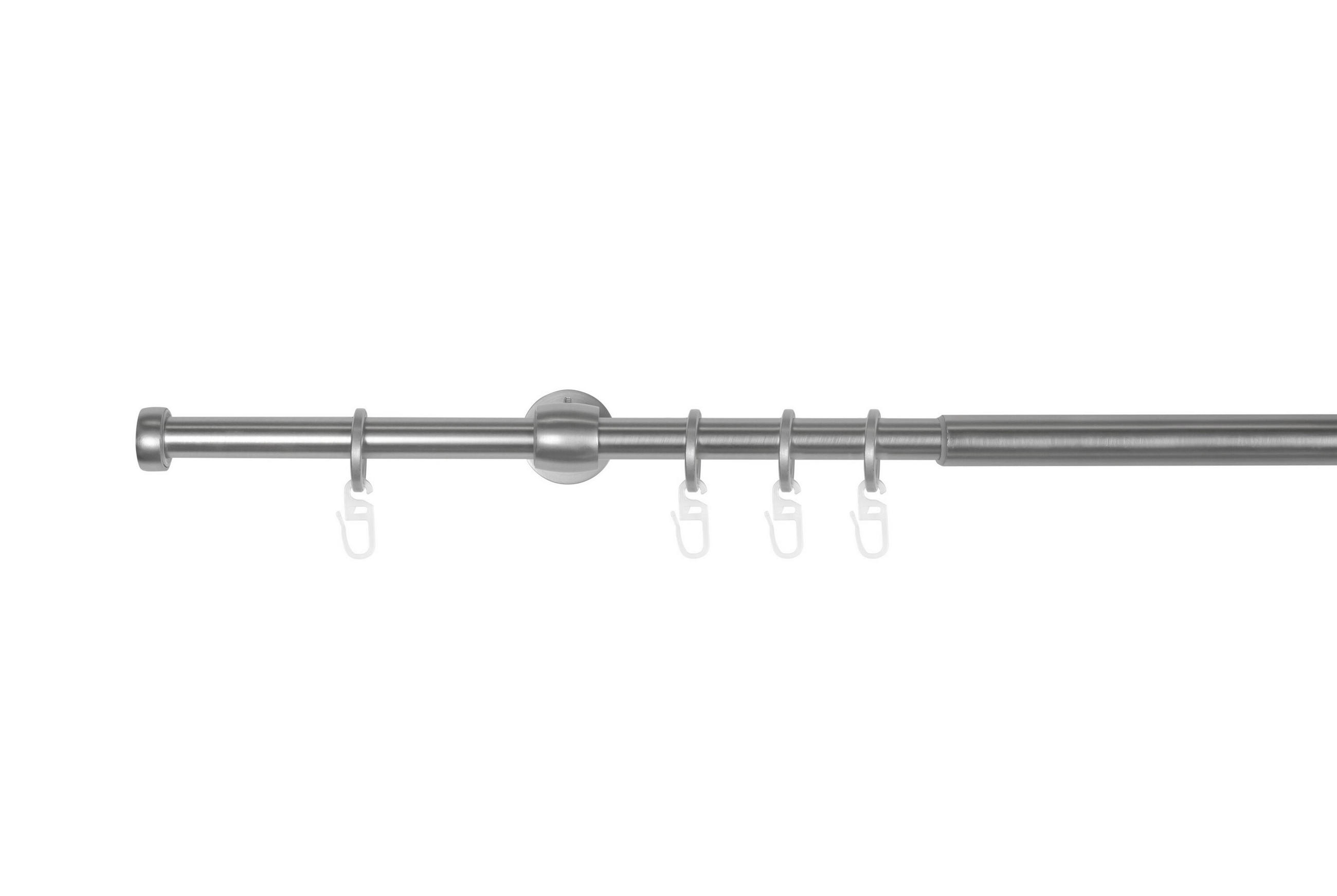 VORHANGSTANGENSET  210 cm  - Grau Hochglanz, Basics, Metall (210cm)