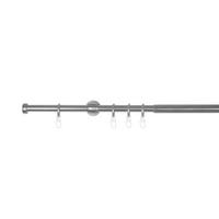 VORHANGSTANGENSET  210 cm  - Grau Hochglanz, Basics, Metall (210cm)