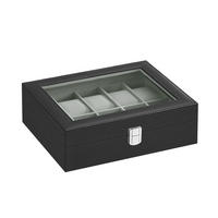 UHRENBOX - Schwarz, Basics, Glas/Holzwerkstoff (25,5/7,8/20,2cm)