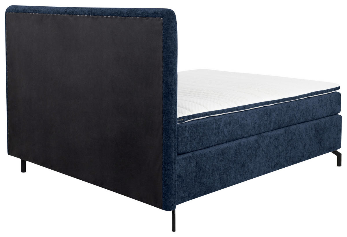BOXSPRINGBETT 160/200 cm  in Dunkelblau  - Schwarz/Dunkelblau, Design, Textil/Metall (160/200cm) - Esposa