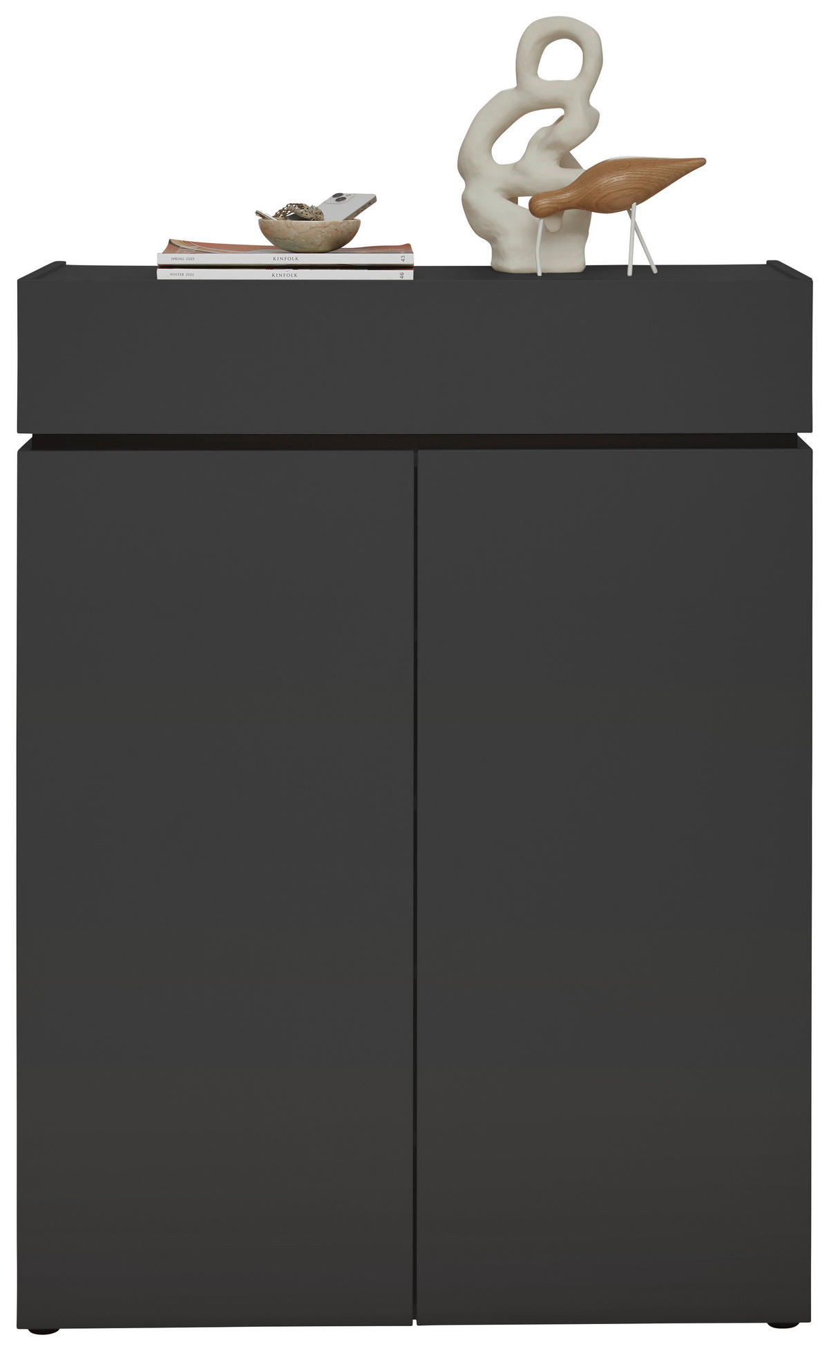 SCHUHSCHRANK Graphitfarben  - Schwarz/Graphitfarben, Design, Holzwerkstoff/Kunststoff (90/121/40cm) - Voleo