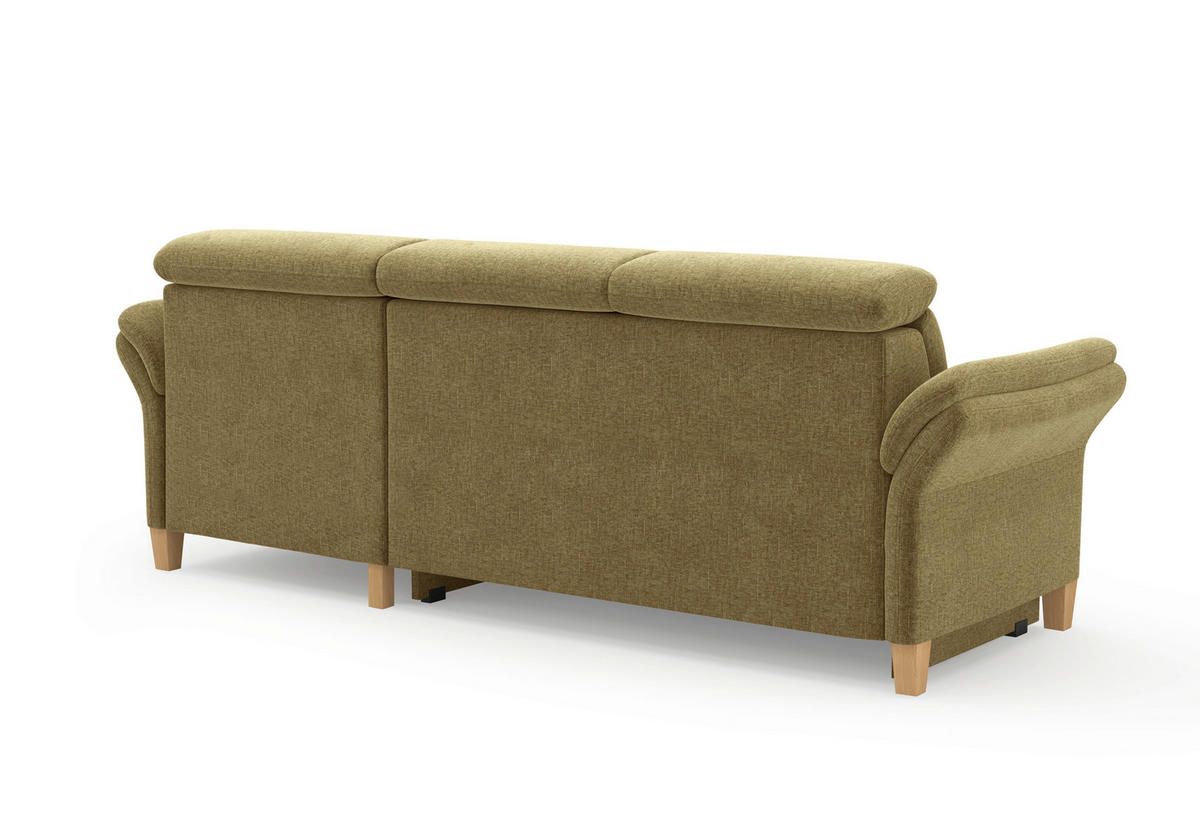 ECKSOFA GLENDALE E Olivgrün Flachgewebe  - Eichefarben/Olivgrün, KONVENTIONELL, Holz/Textil (253/166cm) - Sit & More