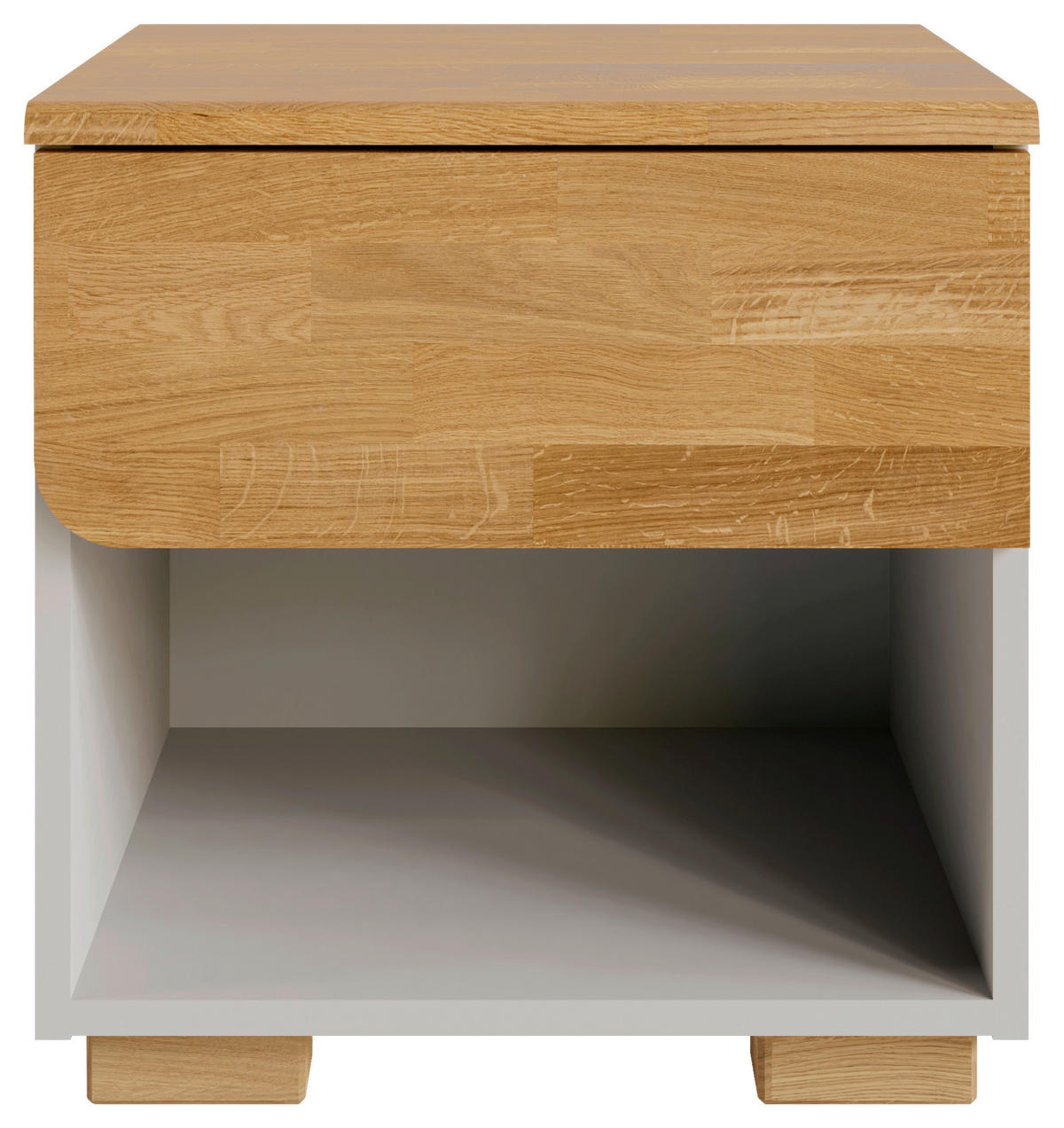 NACHTSCHRANK 45/46/45 cm Eiche massiv  - Eichefarben/Grau, KONVENTIONELL, Holz/Holzwerkstoff (45/46/45cm) - Cantus
