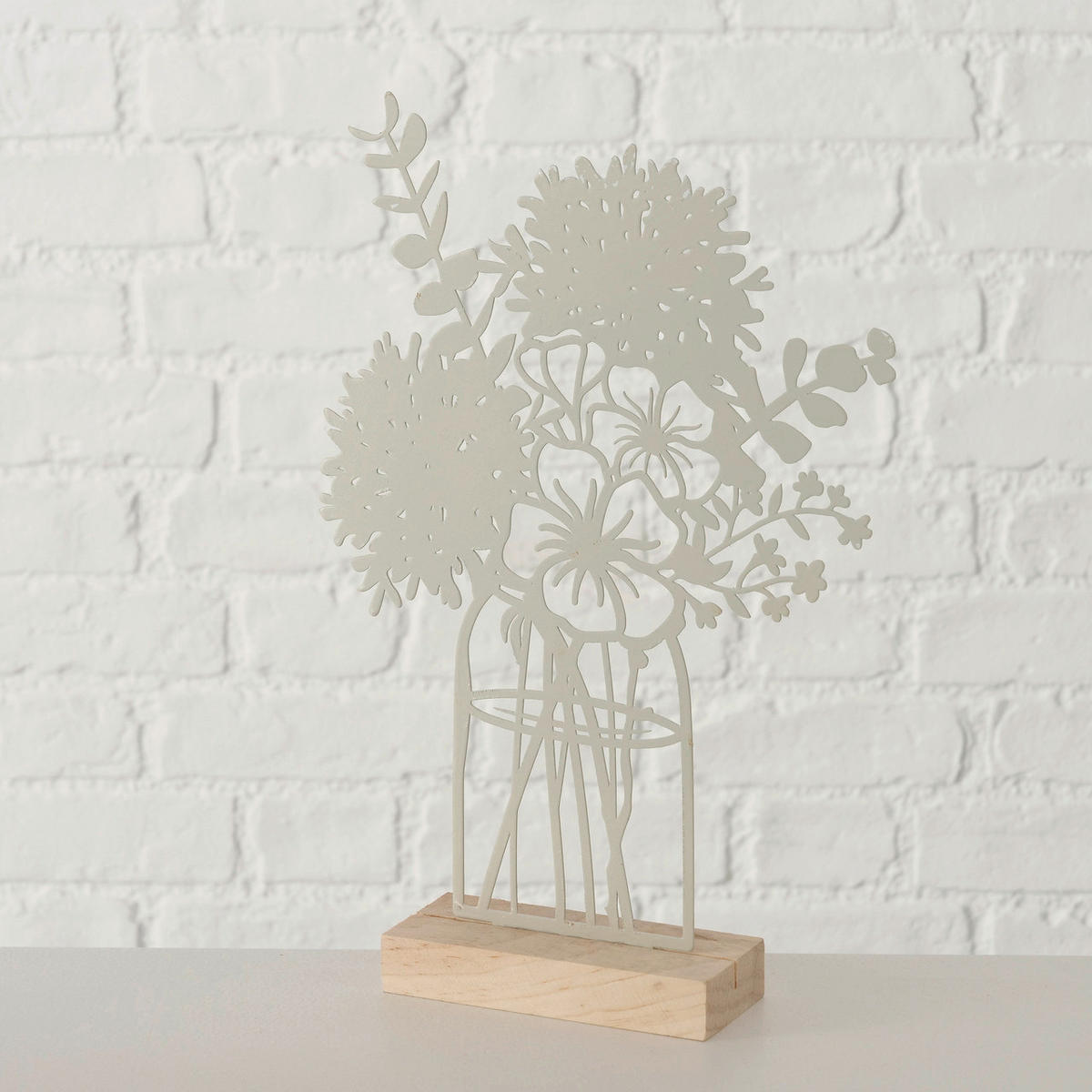 DEKOBLUME - Salbeigrün/Naturfarben, Basics, Metall (22/5/31cm)