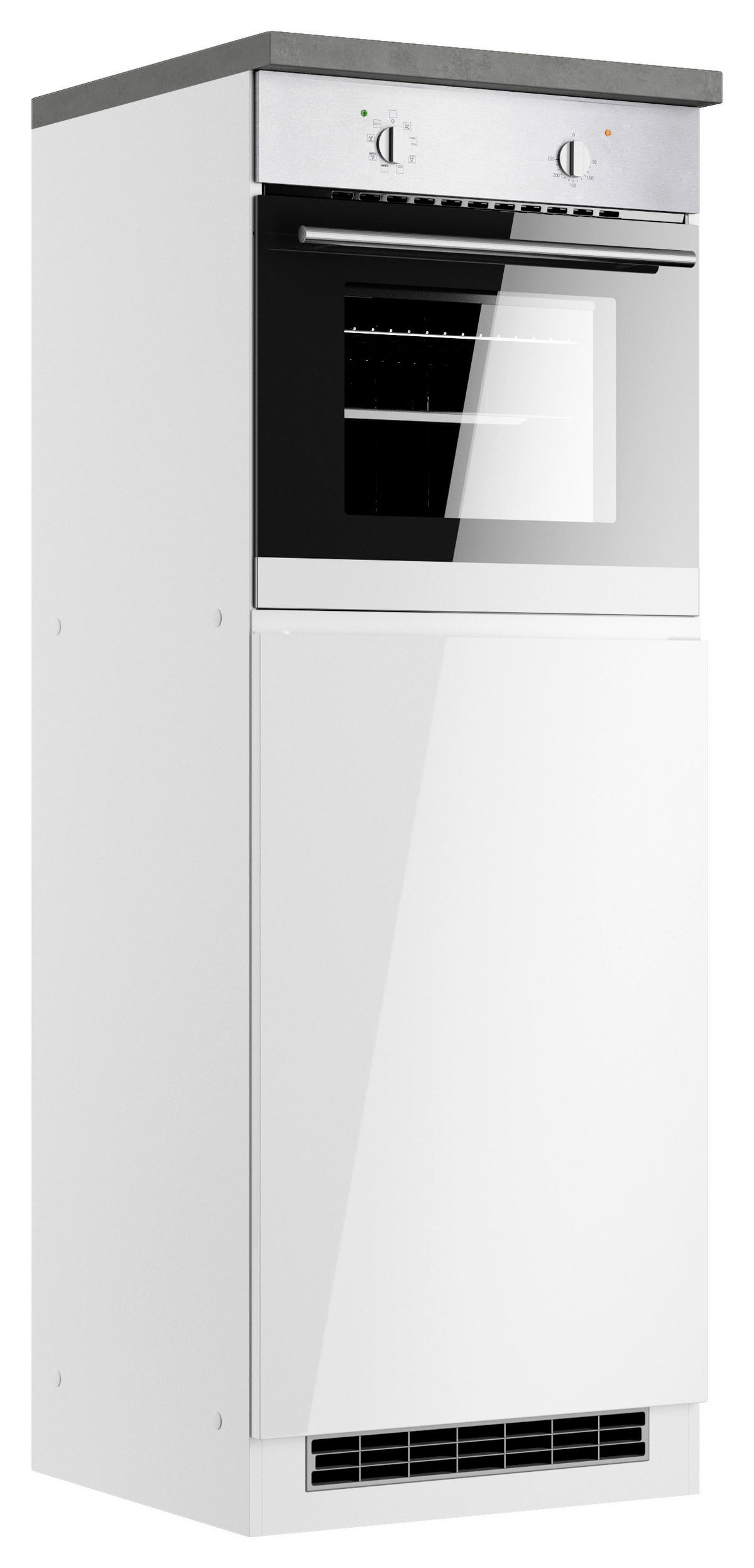 HERDUMBAUSCHRANK 60/86/60 cm  in Grau, Weiß, Weiß Hochglanz  - Weiß Hochglanz/Weiß, LIFESTYLE, Holzwerkstoff (60/86/60cm) - Held