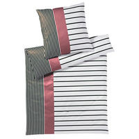 POSTELJNINA STAIRS 140/200 cm mako saten rdeča, črna, bela  - rdeča/črna, Konvencionalno, tekstil/naravni materiali (140/200cm) - Elegante