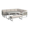 LOUNGEGARNITUR 241/190 cm Aluminium  - Beige/Hellgrau, Design, Glas/Kunststoff (241/190cm) - Amatio