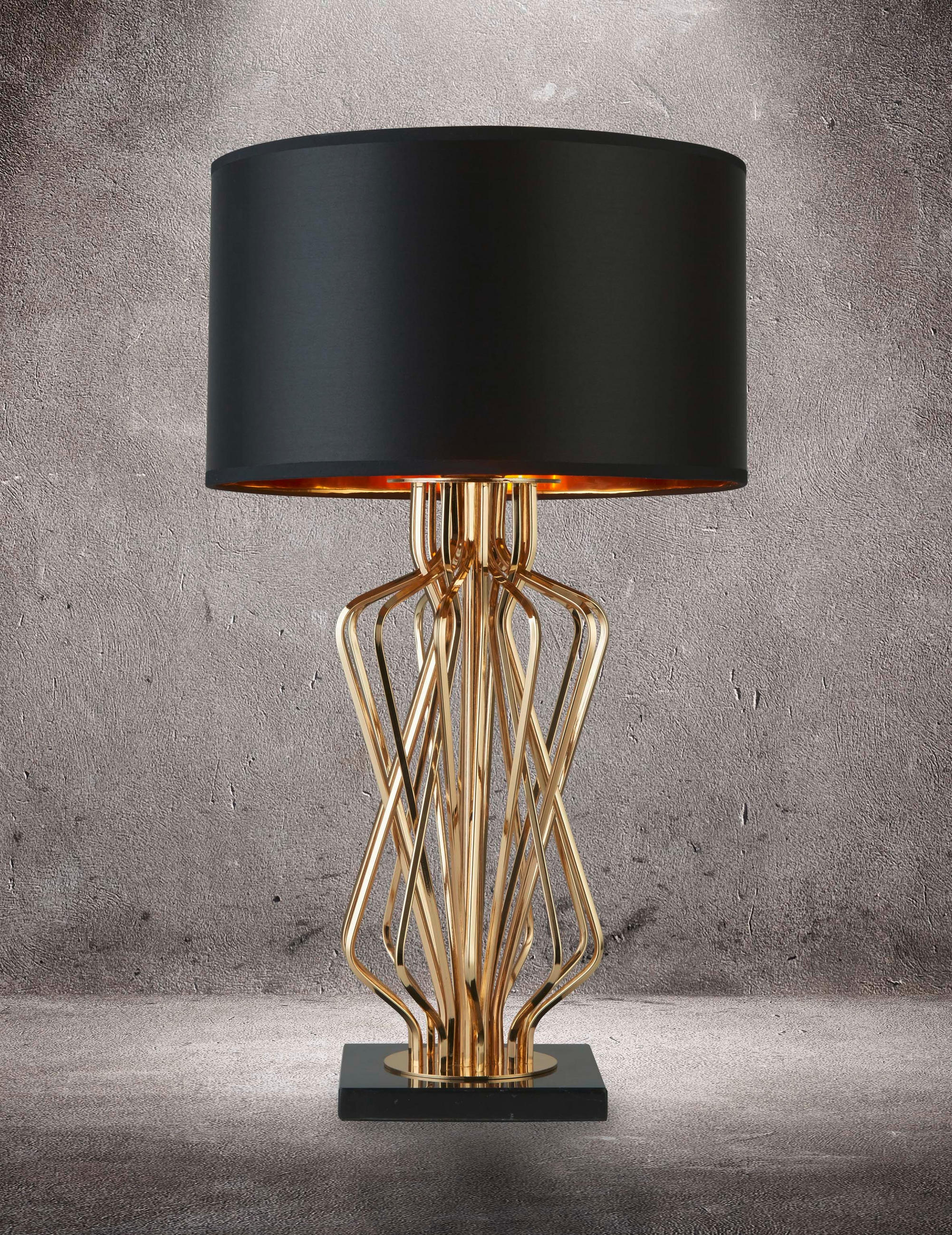 BORDSLAMPA Ethan 42/71,5 cm   - svart/guldfärgad, Design, metall/textil (42/71,5cm)
