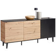 SIDEBOARD  in 178/78/40 cm  - Schwarz/Eiche Artisan, Design, Holzwerkstoff/Metall (178/78/40cm) - Xora