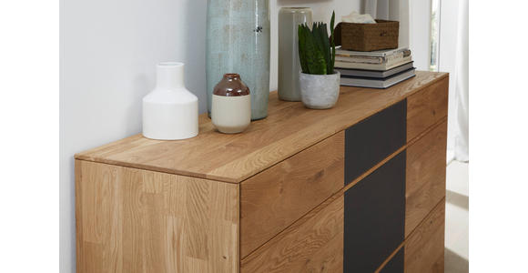 SIDEBOARD in 177/89/42 cm - Eichefarben/Anthrazit, Natur, Glas/Holz (177/89/42cm) - Waldwelt