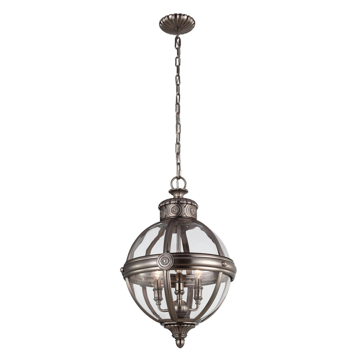 HÄNGELEUCHTE 37.1/71.1 cm    - Nickelfarben, Konventionell, Glas/Metall (37.1/71.1cm) - Elstead Lighting