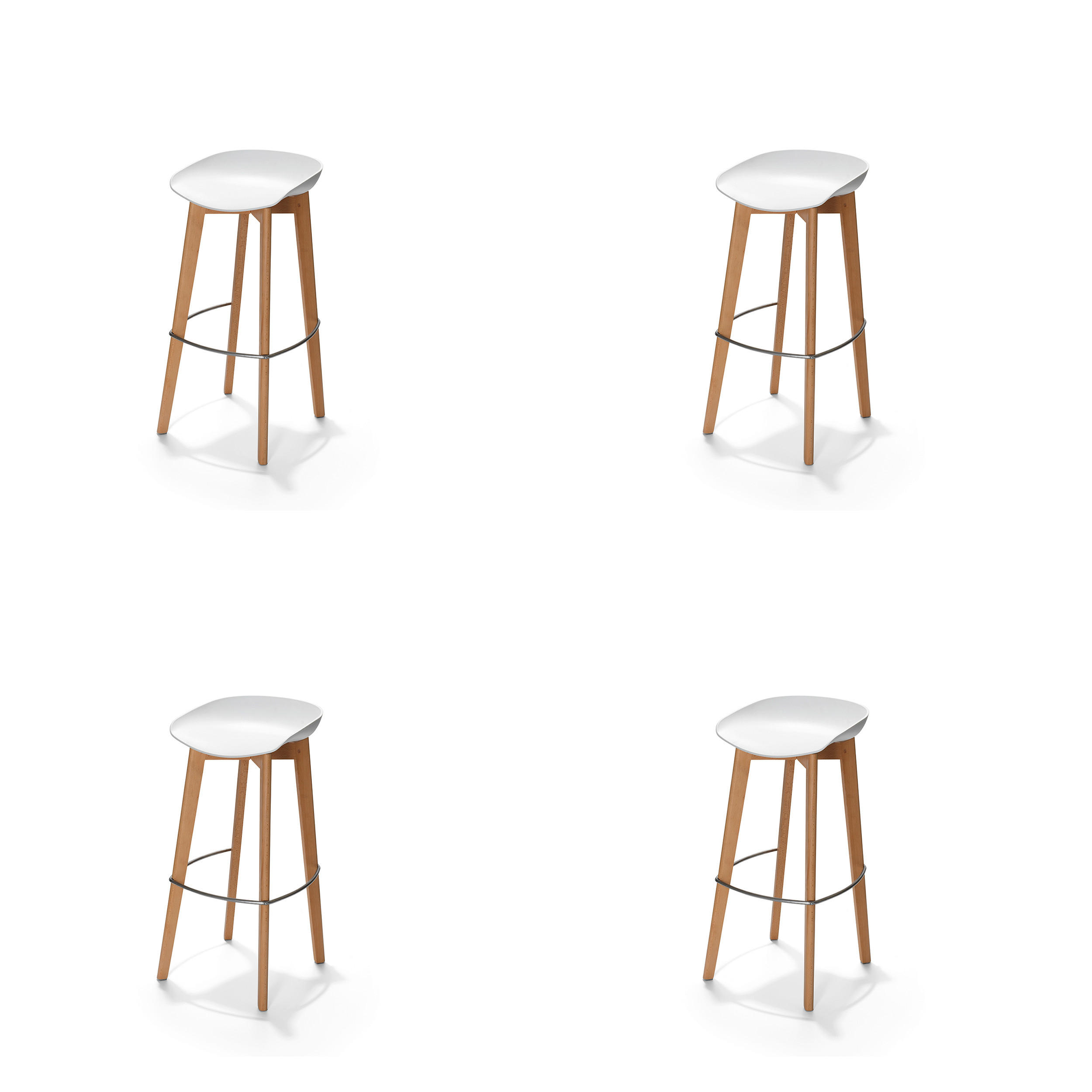 BARHOCKER-SET in Weiß  - Weiß, MODERN, Holz/Metall (47/119/53cm) - MID.YOU