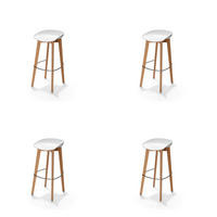 BARHOCKER-SET in Weiß  - Weiß, MODERN, Holz/Metall (47/119/53cm) - MID.YOU