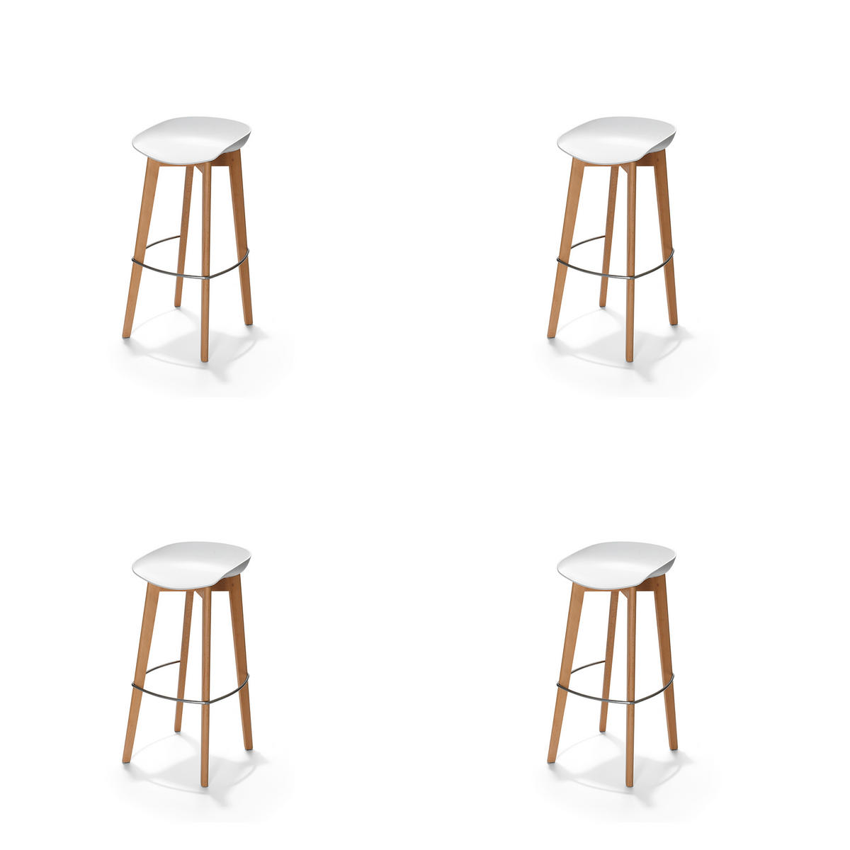 BARHOCKER-SET in Weiß  - Weiß, MODERN, Holz/Metall (47/119/53cm) - MID.YOU