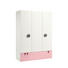 BABYKLEIDERSCHRANK Now! Minimo Hellrosa, Weiß - Hellrosa/Rot, Basics, Holzwerkstoff (135/192/53,1cm) - Hülsta - Now