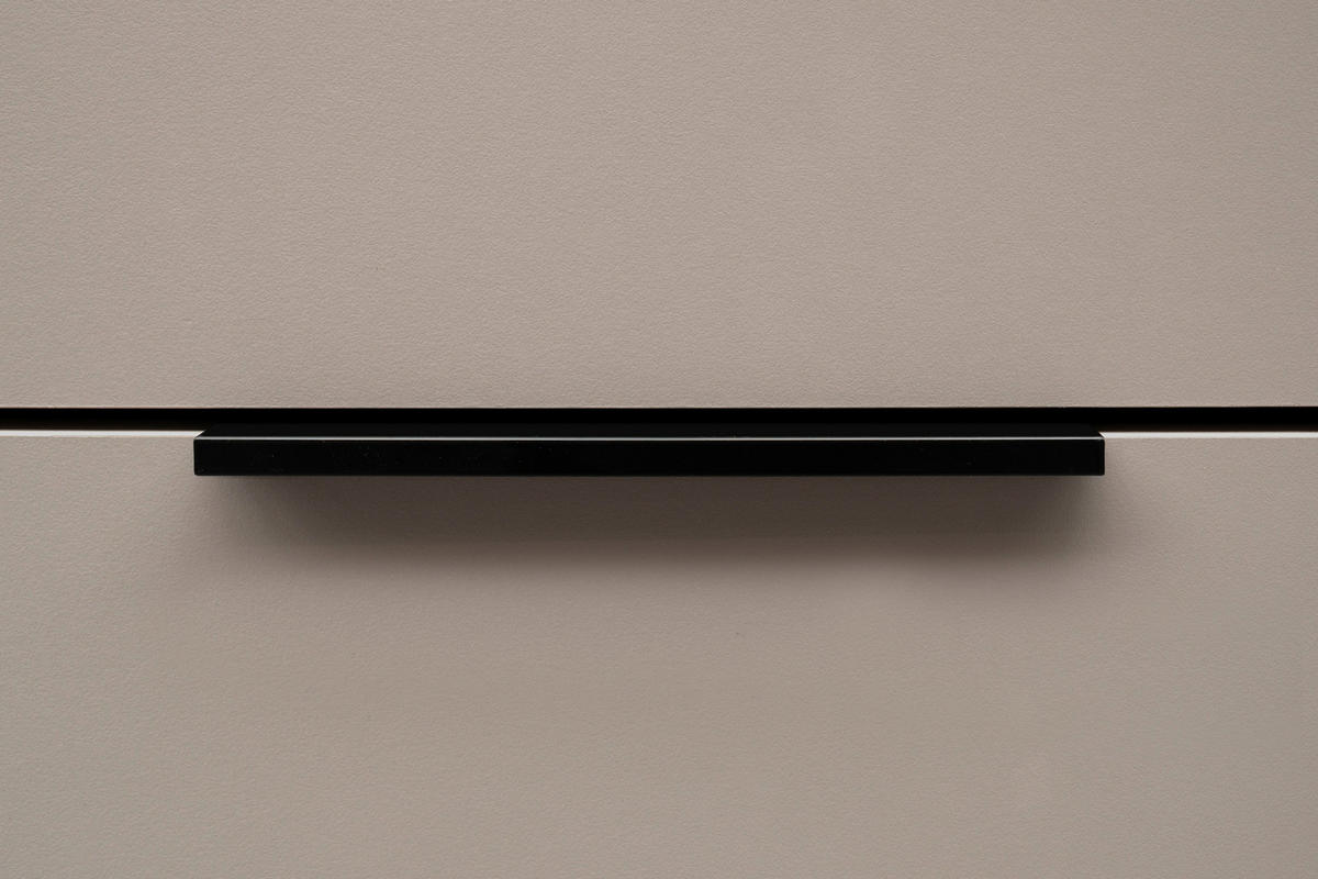 VITRINA 60/200/38 cm   - boje pijeska/crna, Konvencionalno, staklo/drvni materijal (60/200/38cm)
