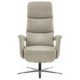 RELAXSESSEL in Leder Ecru  - Ecru/Edelstahlfarben, Design, Leder/Metall (76/119/86cm) - Dieter Knoll
