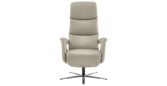 RELAXSESSEL in Leder Ecru  - Ecru/Edelstahlfarben, Design, Leder/Metall (76/119/86cm) - Dieter Knoll