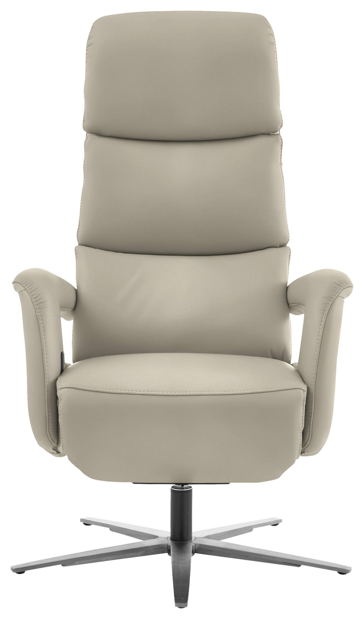 RELAXSESSEL in Leder Ecru  - Ecru/Edelstahlfarben, Design, Leder/Metall (76/119/86cm) - Dieter Knoll