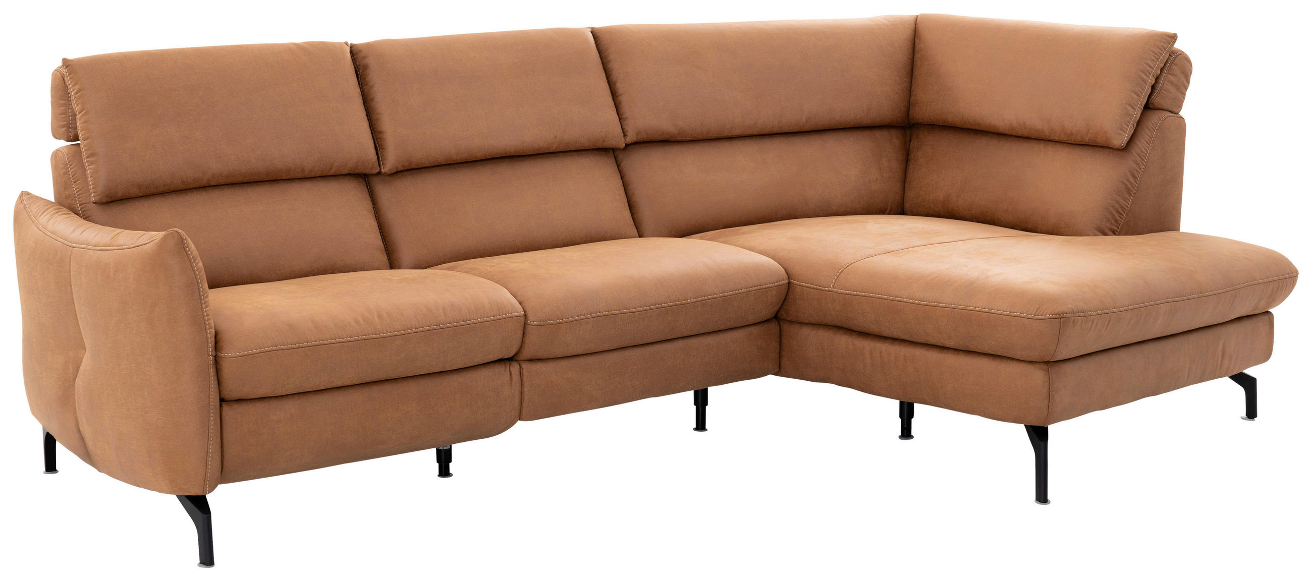 WOHNLANDSCHAFT Cognac  - Cognac/Beige, MODERN, Textil (274/160cm) - Livetastic