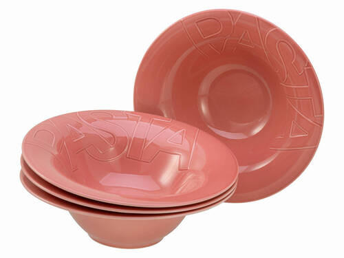 PASTATELLERSET 4-teilig  - Dunkelrosa, Trend, Keramik (27cm) - Creatable