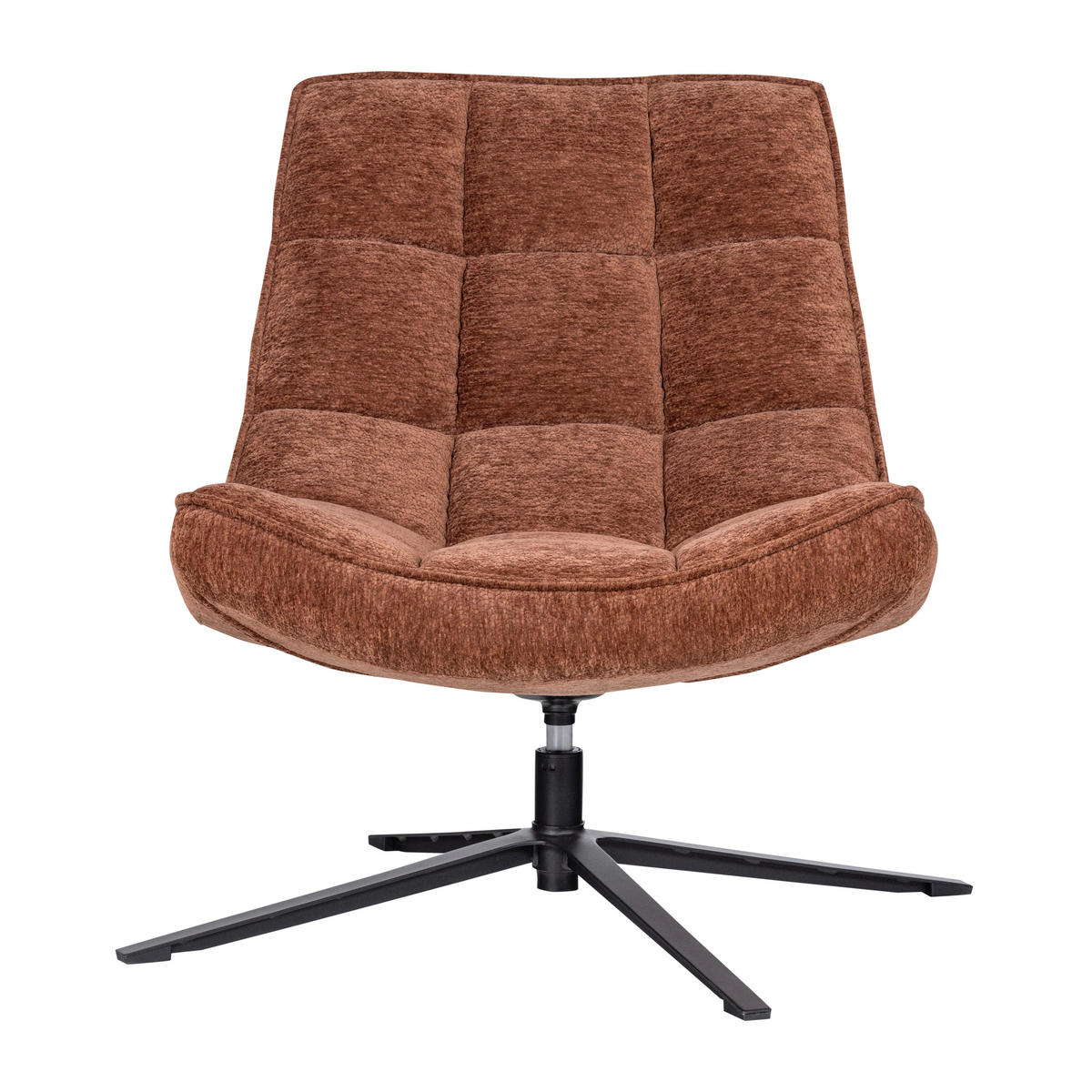 SESSEL in Chenille Braun  - Schwarz/Braun, MODERN, Textil/Metall (74/84/86cm) - Livetastic