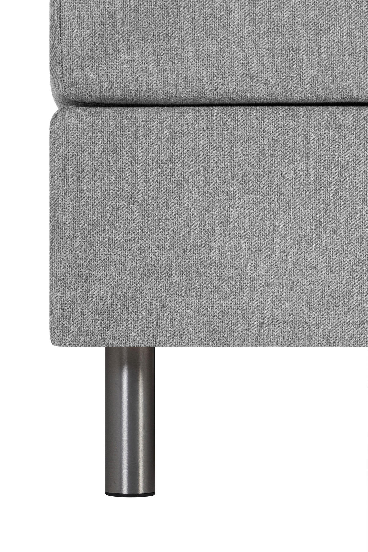 BOXSPRINGBETT 140/200 cm  Hellgrau  - Silberfarben/Hellgrau, Konventionell, Textil/Metall (140/200cm) - Welnova