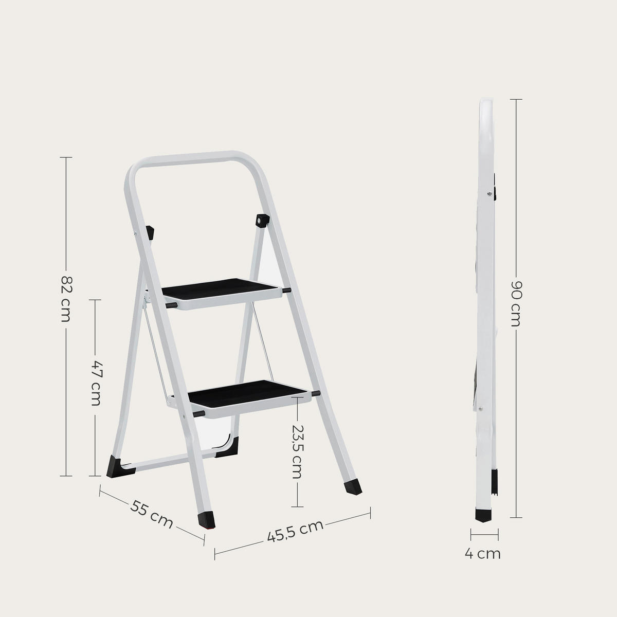 KLAPPTRITTLEITER - Basics, Kunststoff/Metall (55/82/46cm)