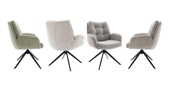 ARMLEHNSTUHL  Stoffauswahl, Typenauswahl Webstoff  - Schwarz/Cappuccino, Design, Textil/Metall (72/95/77cm) - Novel