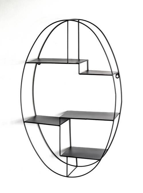 WANDREGAL Schwarz  - Schwarz, MODERN, Metall (44/71/16cm)