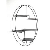 NÁSTĚNNÝ REGÁL, 44/71/16 cm - černá, Moderní, kov (44/71/16cm)