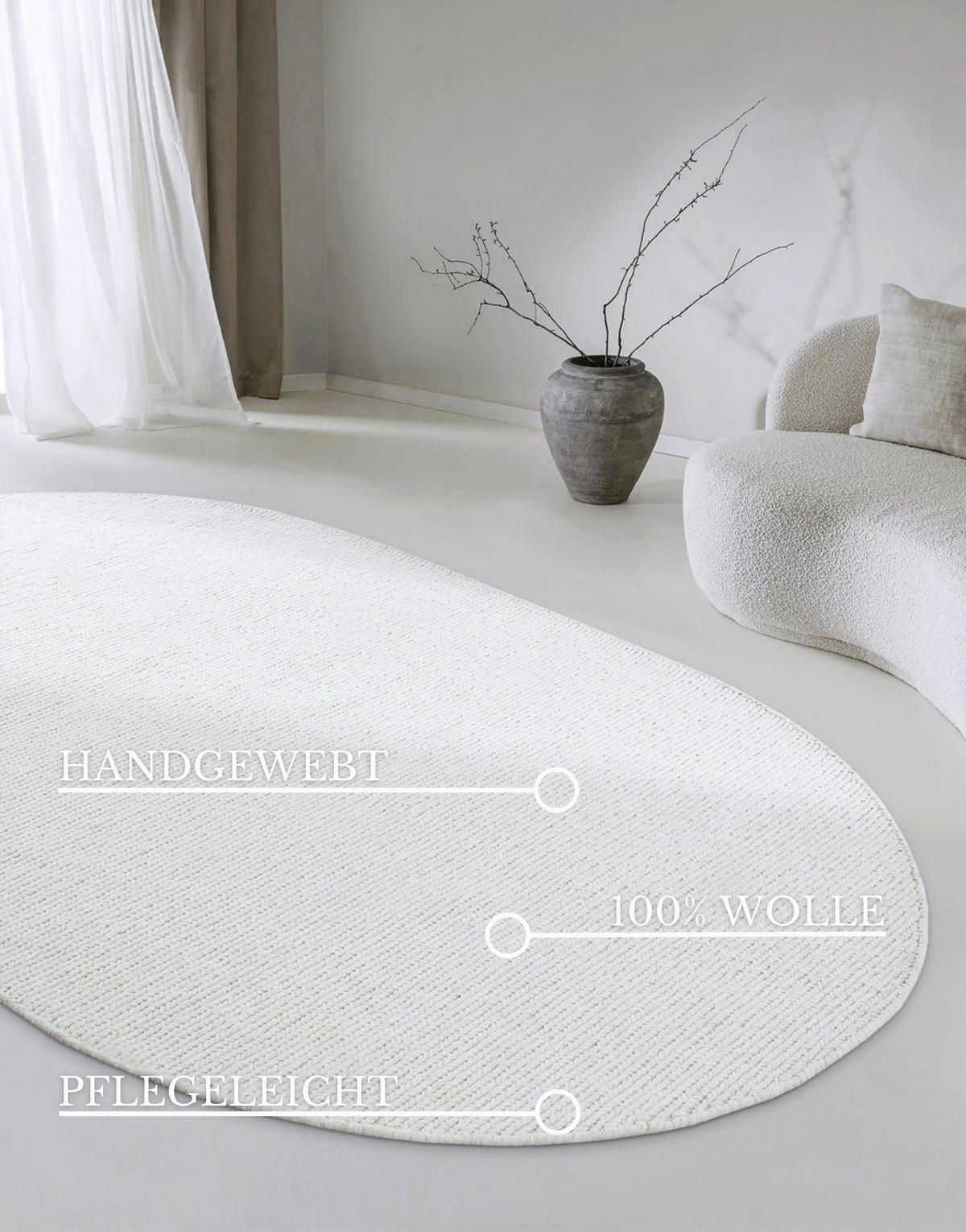 HANDWEBTEPPICH 160/230 cm Kollektion 1748 Weiß, Grauweiß  - Grauweiß/Weiß, Basics, Textil (160/230cm) - Villeroy & Boch