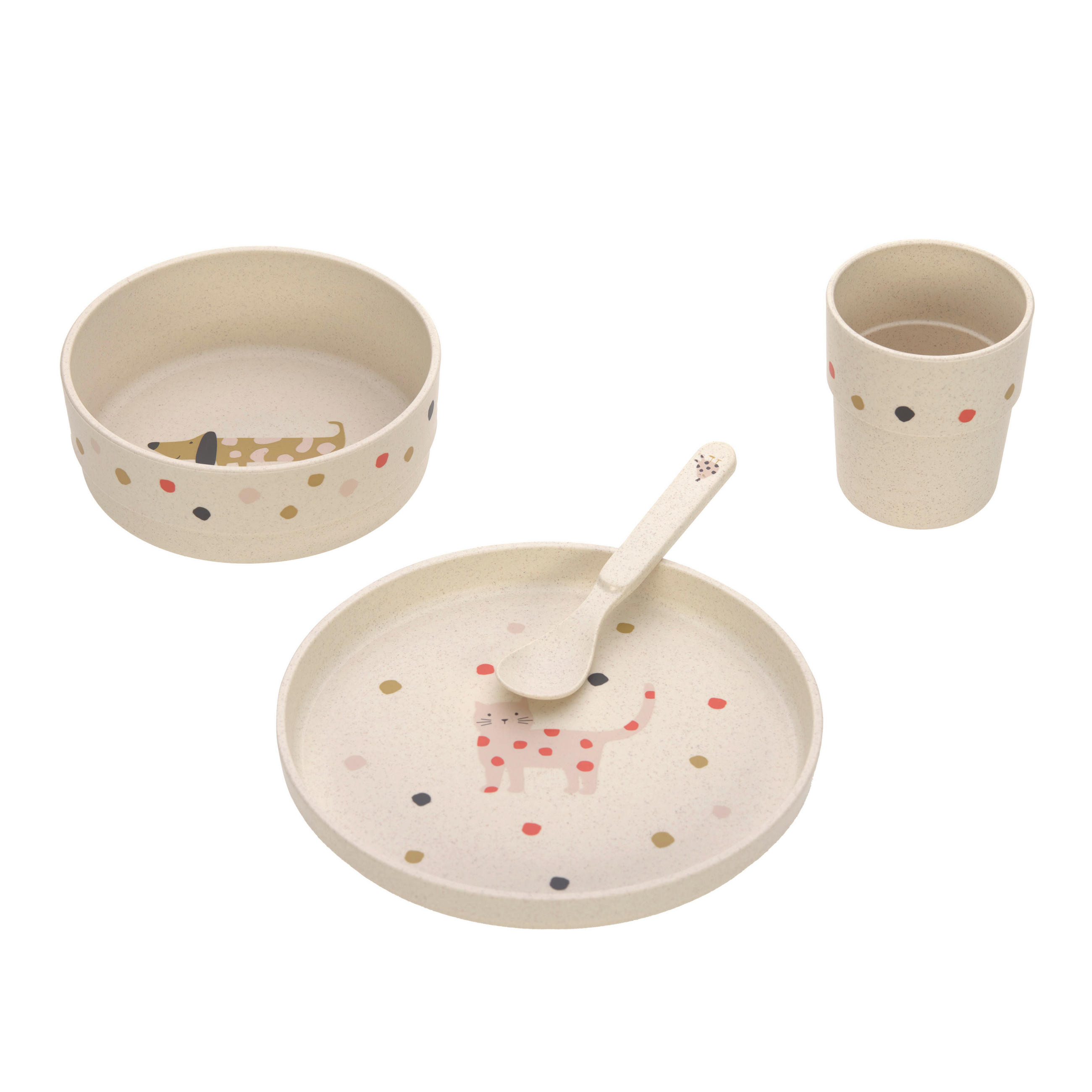 KINDERGESCHIRRSET Little Mateys  - Beige/Orange, Basics, Naturmaterialien/Kunststoff (22,7/7,2/26cm) - Lässig