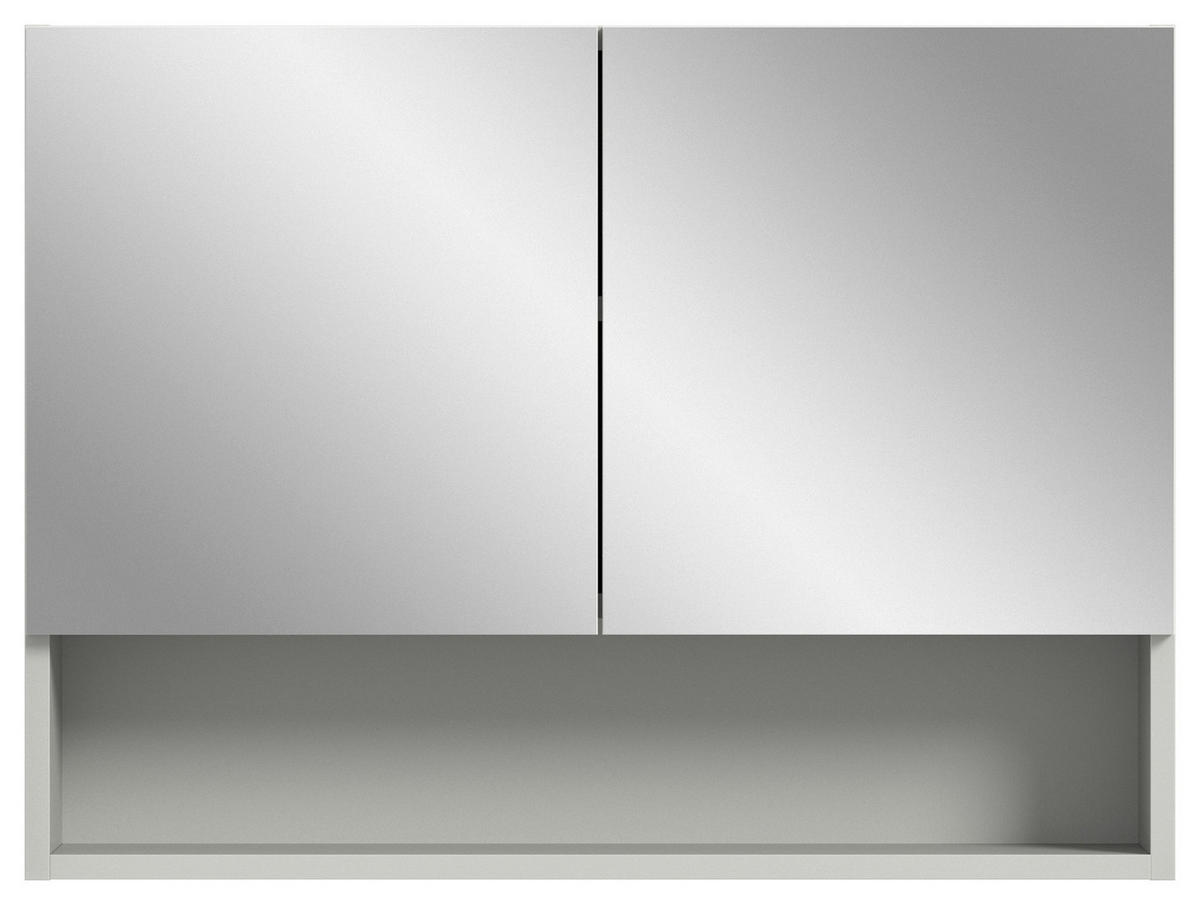 OMARA Z OGLEDALOM 74/55/17 cm  - siva/bela, Moderno, leseni material (74/55/17cm) - MID.YOU
