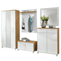 GARDEROBE 6-teilig  in 265/195/40 cm  - Hellbraun/Eichefarben, Design, Glas/Holz (265/195/40cm)