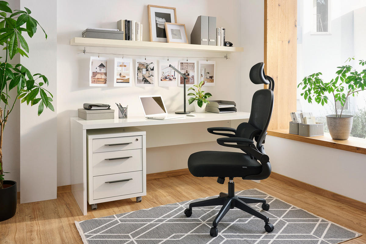 PÍSACÍ STÔL, biela s vysokým leskom, 180/69/75 cm - biela s vysokým leskom, Design, kompozitné drevo (180/69/75cm) - Xora