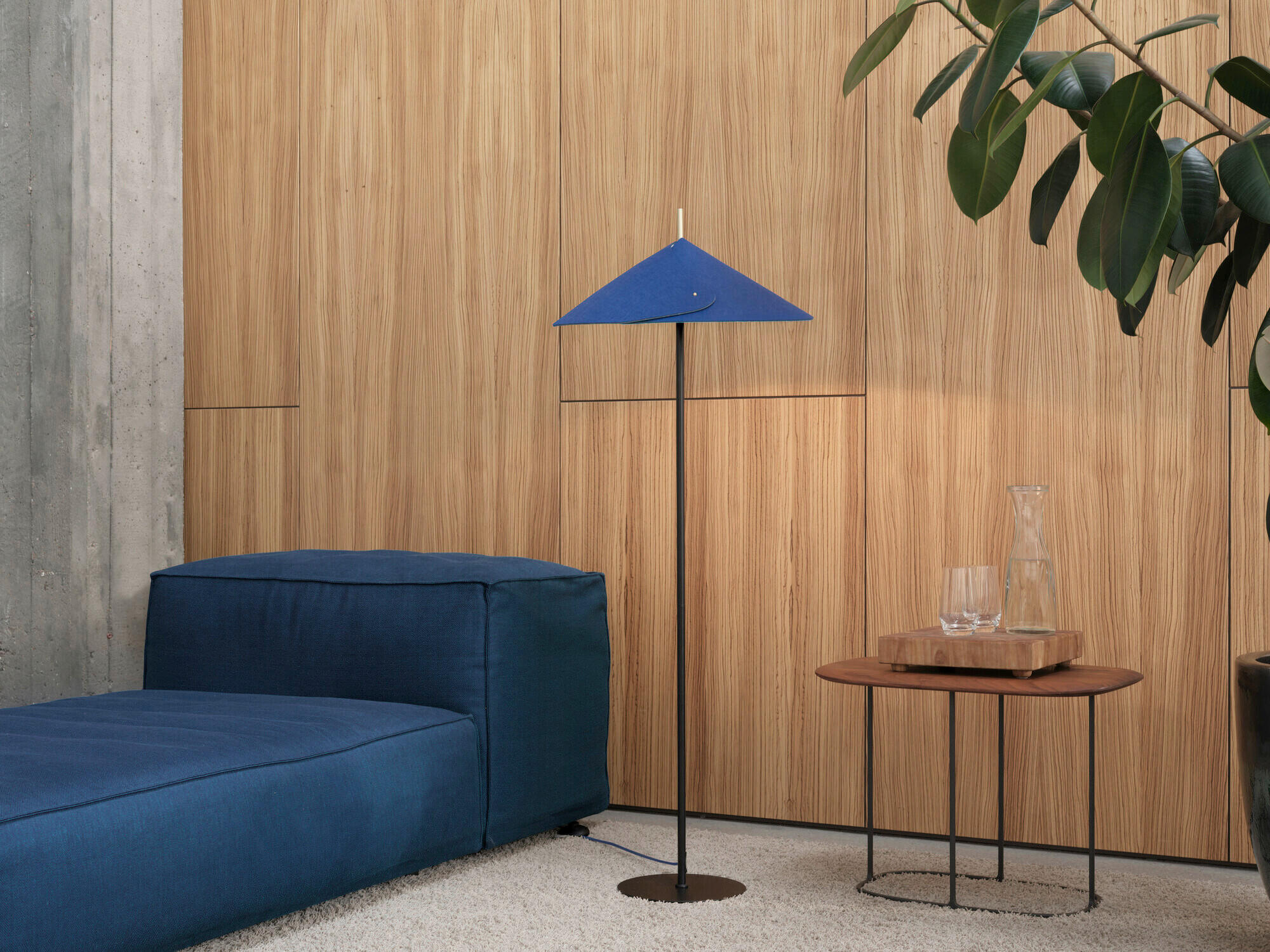 STEHLEUCHTE 50/131,5 cm    - Blau, Basics, Glas/Textil (50/131,5cm) - Osram