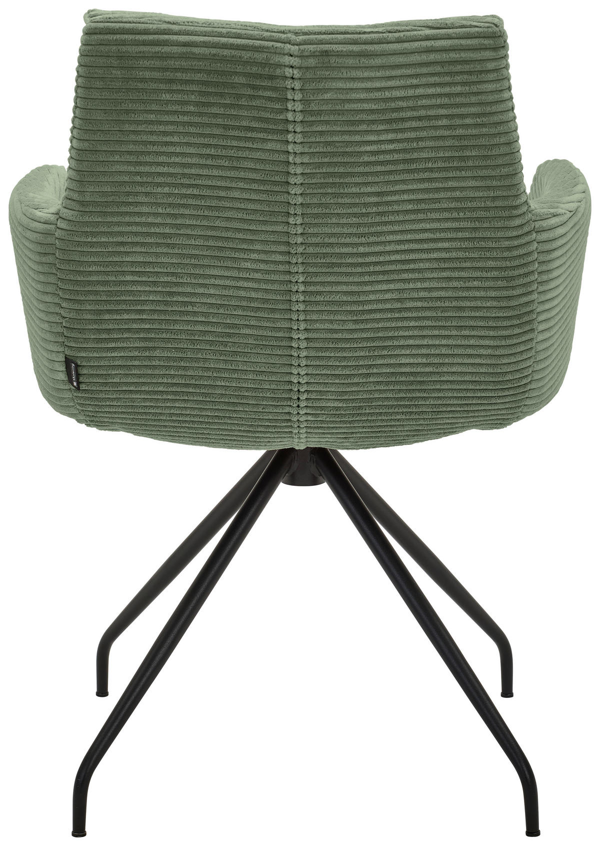ARMLEHNSTUHL  in Cord  - Schwarz/Graugrün, Design, Textil/Metall (61/85/64cm) - Musterring