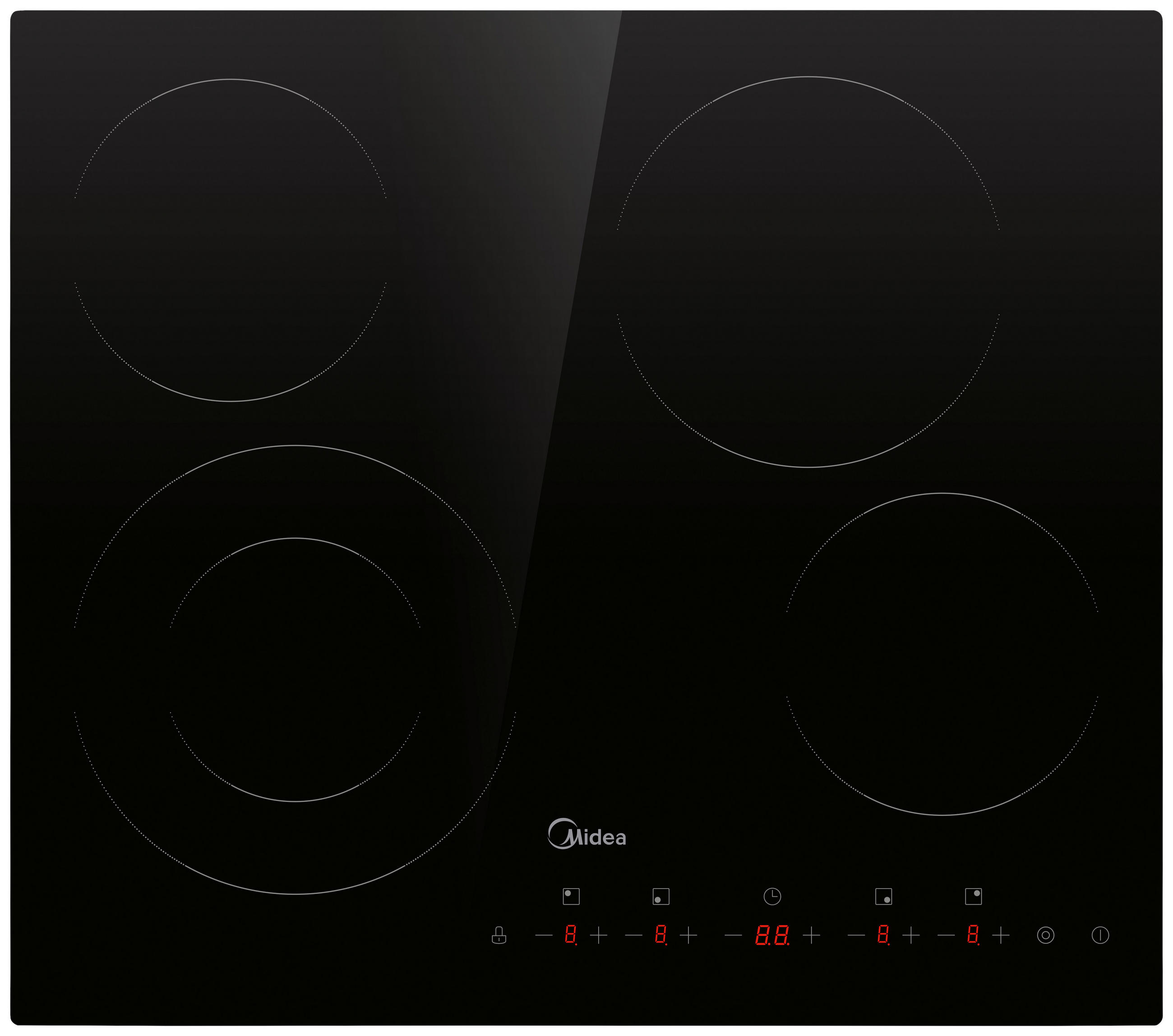 GLASKERAMIKKOCHFELD MCH702T298K0  - Schwarz, Basics, Glas/Metall (59/52/5,5cm) - Midea