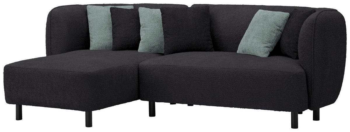 ECKSOFA in Chenille Dunkelgrau  148/236 cm  - Dunkelgrau/Hellgrau, Design, Holz/Textil (148/236cm) - Lomoco