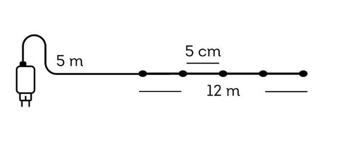 SVETLOBNA GIRLANDA        - srebrne barve, Basics, kovina/umetna masa (1195cm) - X-Mas