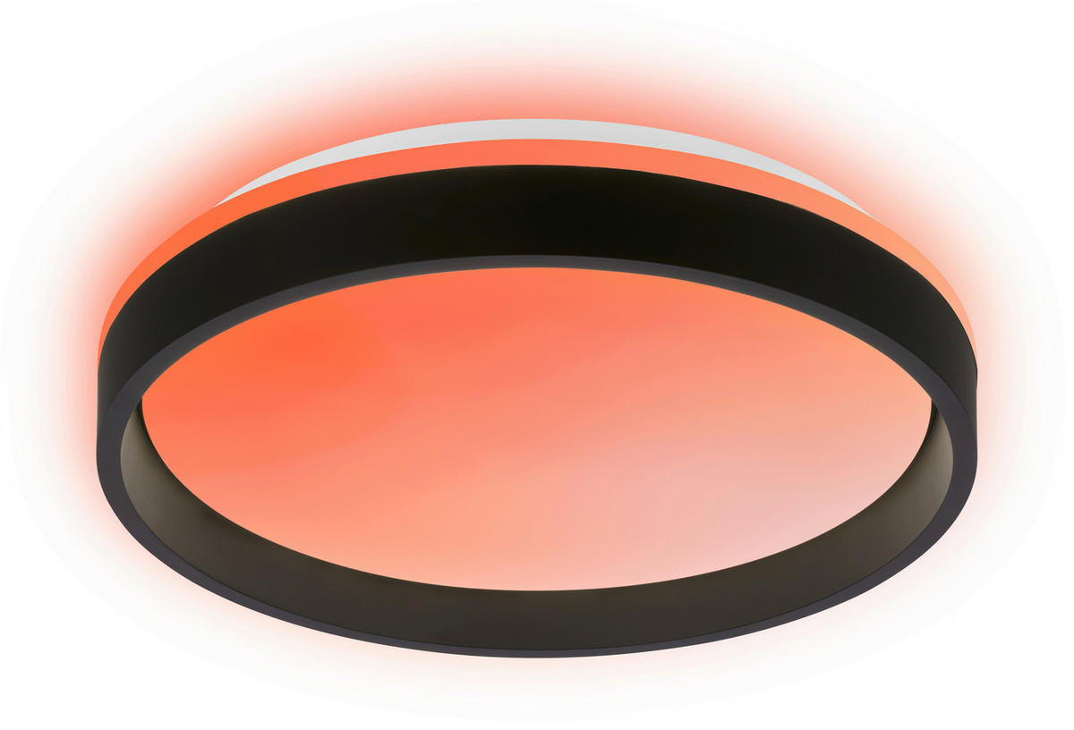 LED-DECKENLEUCHTE Aurie Glow 39/8 cm   - Schwarz, KONVENTIONELL, Kunststoff (39/8cm) - Briloner