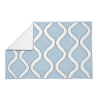 FÜRDŐSZOBASZŐNYEG  60/90 cm  kék, fehér   - kék/fehér, Basics, műanyag/textil (60/90cm) - Kleine Wolke