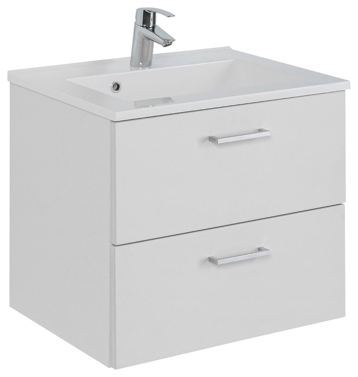 WASCHTISCHKOMBI 60 cm  - Chromfarben/Weiß, MODERN, Holzwerkstoff/Stein (60cm) - Held