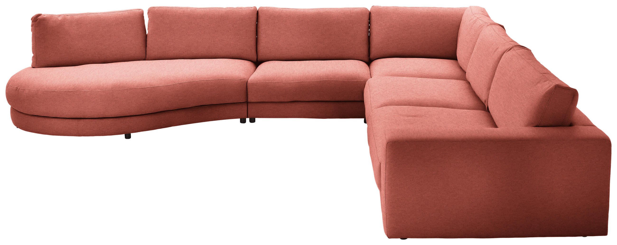 ECKSOFA in Flachgewebe Orange  - Schwarz/Orange, Design, Kunststoff/Textil (425/365cm) - Lomoco