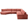 ECKSOFA in Flachgewebe Orange  - Schwarz/Orange, Design, Kunststoff/Textil (425/365cm) - Lomoco